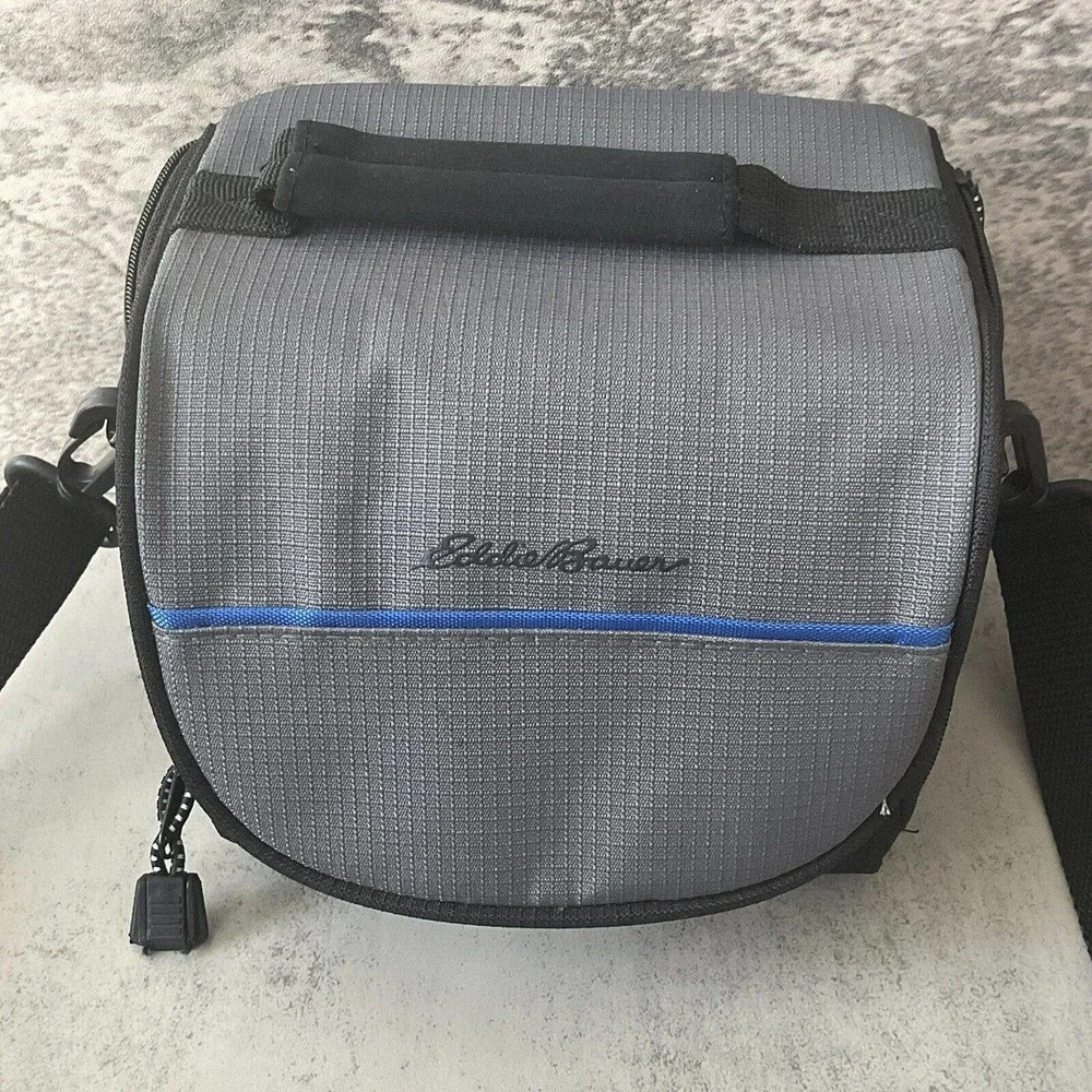 Eddie Bauer Camera Case Crossbody Bag Striped Interior